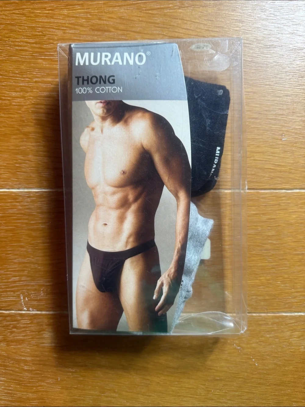 Men’s Murano Two-Pack Thongs in Gray & Black XL